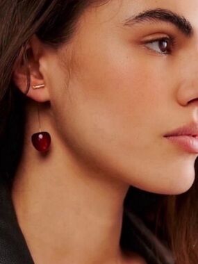 New! Free People Cherry Drop Earrings (1021) NWOT